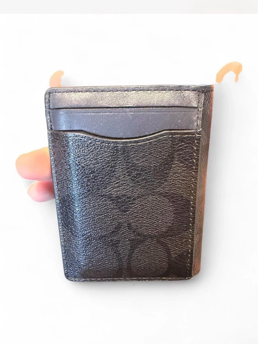 Men’s Coach Brown Wallet with Yellow C Logo